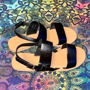 ASOS Black Thick Strap Sandals. Women’s size US 10 - UK 8.